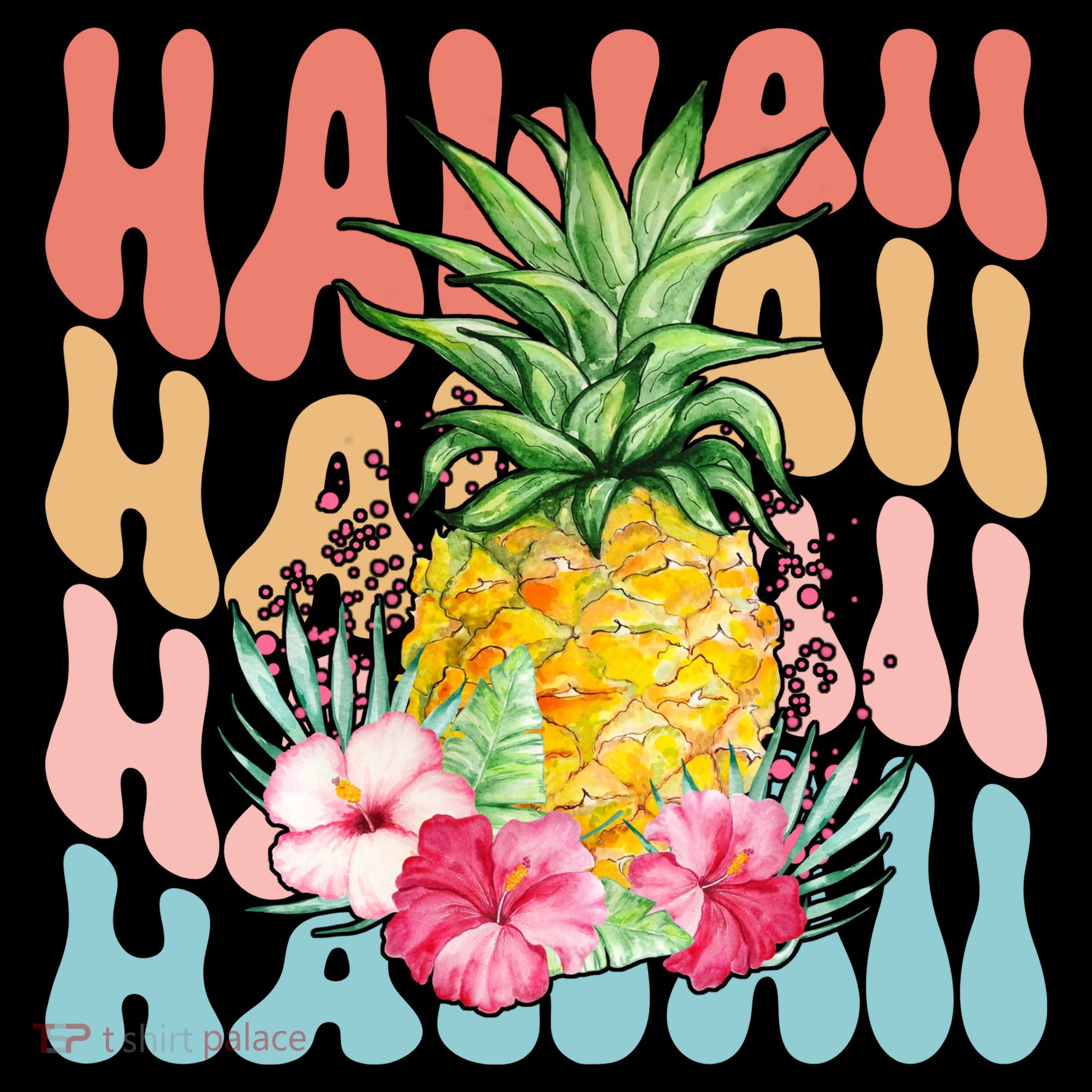 Hawaii Retro Tropical Pineapple Floral Women's Hoodie
