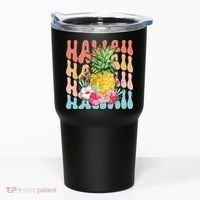 Hawaii Retro Tropical Pineapple Floral Tumbler thumb 0