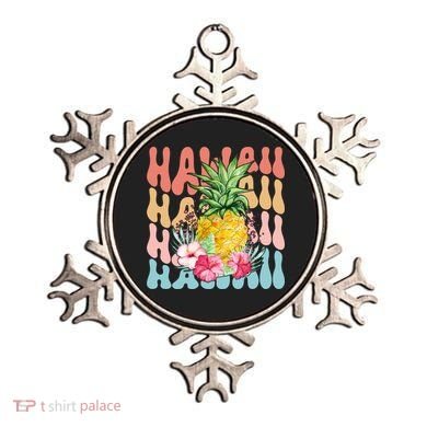 Hawaii Retro Tropical Pineapple Floral Ornament