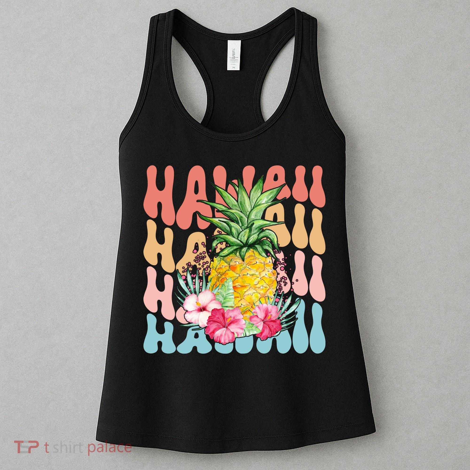 Hawaii Retro Tropical Pineapple Floral Women's Tank Top