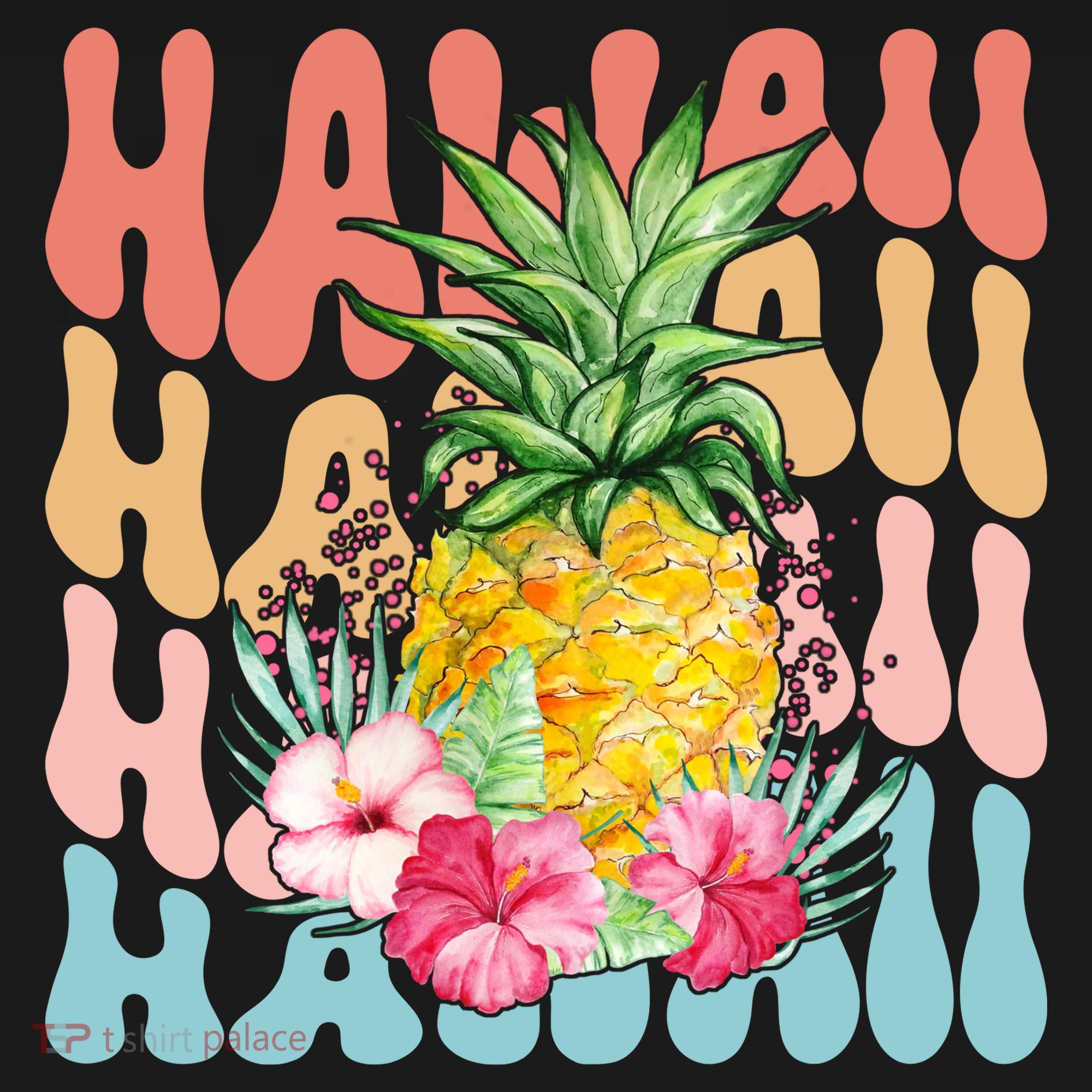 Hawaii Retro Tropical Pineapple Floral Women's Tank Top