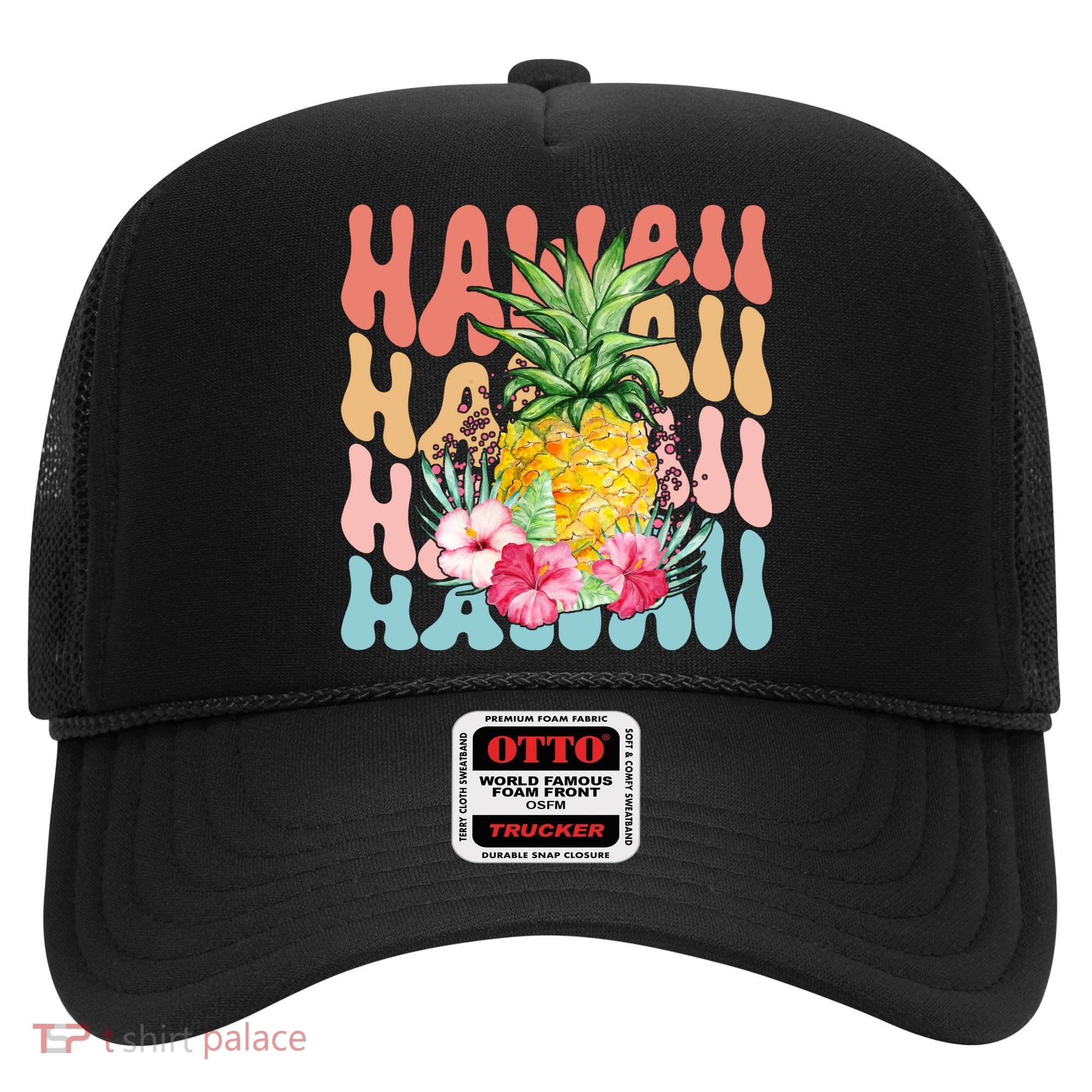 Hawaii Retro Tropical Pineapple Floral Hat