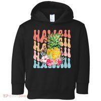 Hawaii Retro Tropical Pineapple Floral Toddler Hoodie thumb 0