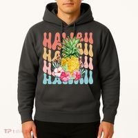 Hawaii Retro Tropical Pineapple Floral Hoodie thumb 2