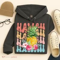 Hawaii Retro Tropical Pineapple Floral Hoodie thumb 4