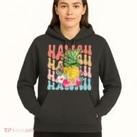 Hawaii Retro Tropical Pineapple Floral Hoodie thumb 5