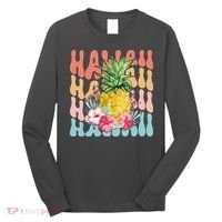 Hawaii Retro Tropical Pineapple Floral Long Sleeve Shirt thumb 0