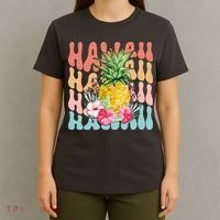Hawaii Retro Tropical Pineapple Floral T-Shirt thumb 4