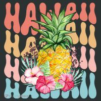 Hawaii Retro Tropical Pineapple Floral Mousepad thumb 1