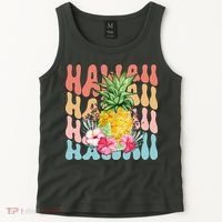 Hawaii Retro Tropical Pineapple Floral Tank Top thumb 2