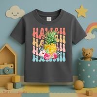 Hawaii Retro Tropical Pineapple Floral Toddler T-Shirt thumb 3