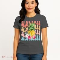 Hawaii Retro Tropical Pineapple Floral Women's T-Shirt thumb 4