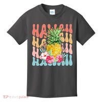 Hawaii Retro Tropical Pineapple Floral Kids T-Shirt thumb 0
