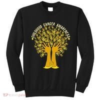 Handprint Ribbon Tree Childhood Cancer Awareness Sweatshirt thumb 0