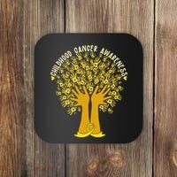 Handprint Ribbon Tree Childhood Cancer Awareness Coaster thumb 0