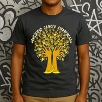 Handprint Ribbon Tree Childhood Cancer Awareness T-Shirt thumb 3