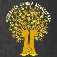 Handprint Ribbon Tree Childhood Cancer Awareness T-Shirt thumb 5
