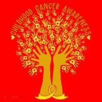 Handprint Ribbon Tree Childhood Cancer Awareness Santa Hat thumb 1
