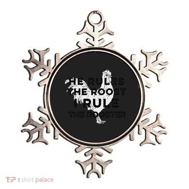 He Rules The Roost I Rule The Rooster Funny Boss Chickens Ornament