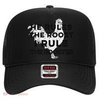 He Rules The Roost I Rule The Rooster Funny Boss Chickens Hat thumb 0