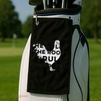 He Rules The Roost I Rule The Rooster Funny Boss Chickens Golf Towel thumb 2