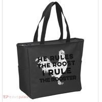 He Rules The Roost I Rule The Rooster Funny Boss Chickens Tote Bag thumb 2
