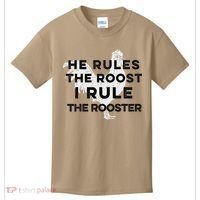 He Rules The Roost I Rule The Rooster Funny Boss Chickens Kids T-Shirt thumb 0