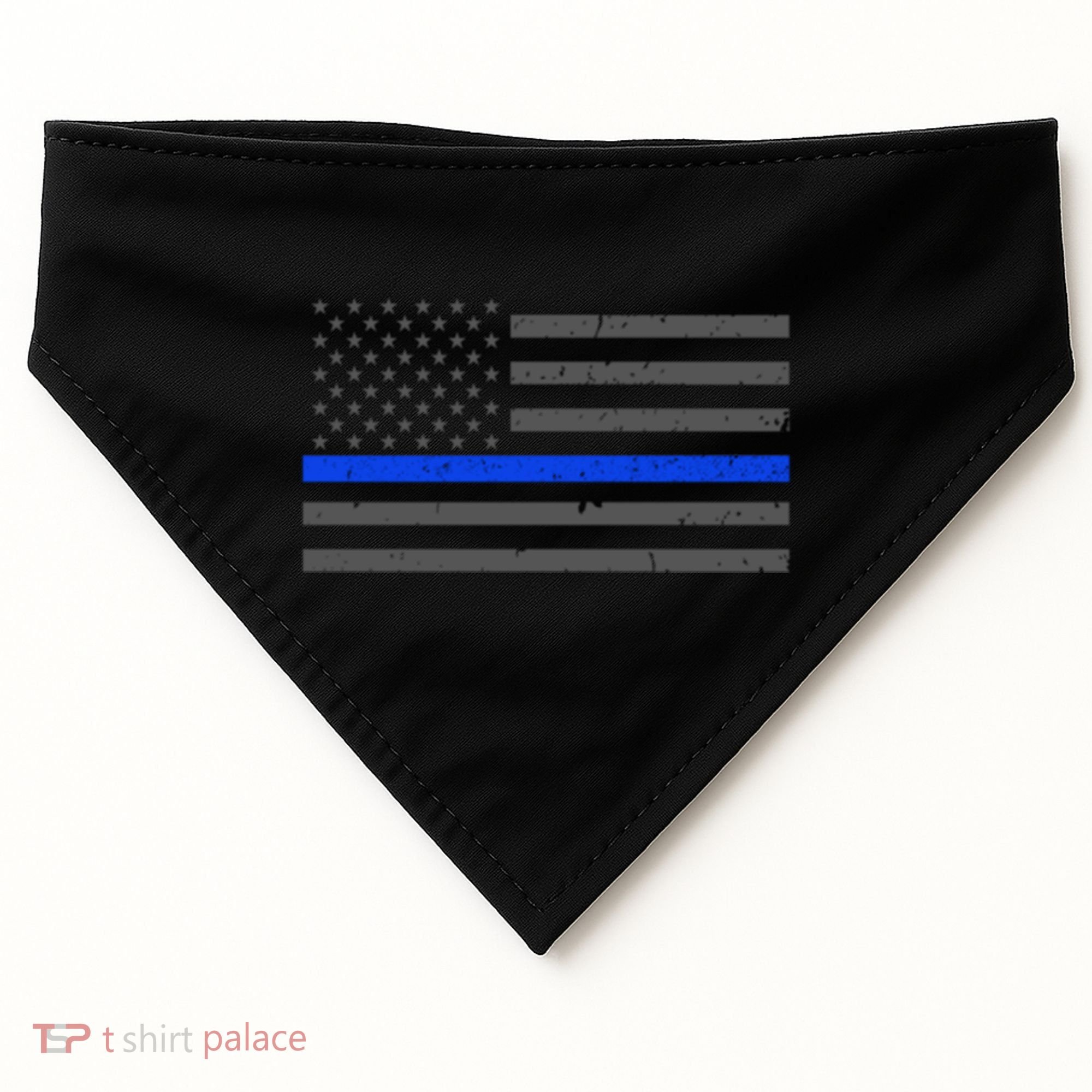 Honor Respect Thin Blue Line Flag Gift Police Gift USA-Made Doggie Bandana