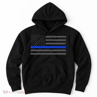 Honor Respect Thin Blue Line Flag Gift Police Gift Hoodie