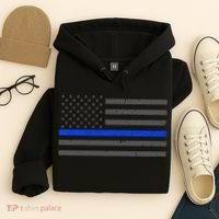 Honor Respect Thin Blue Line Flag Gift Police Gift Hoodie thumb 4