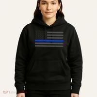 Honor Respect Thin Blue Line Flag Gift Police Gift Hoodie thumb 5