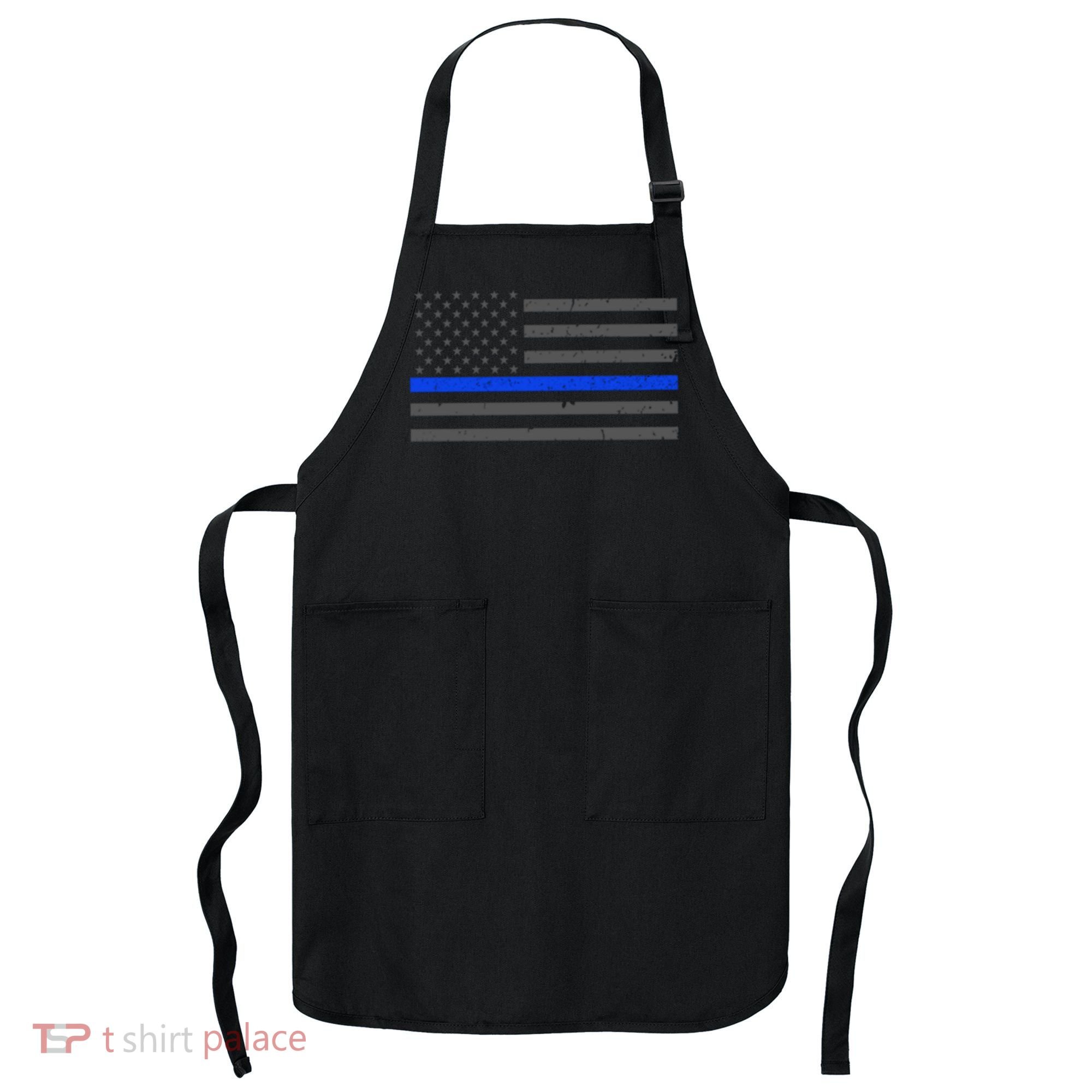Honor Respect Thin Blue Line Flag Gift Police Gift Apron