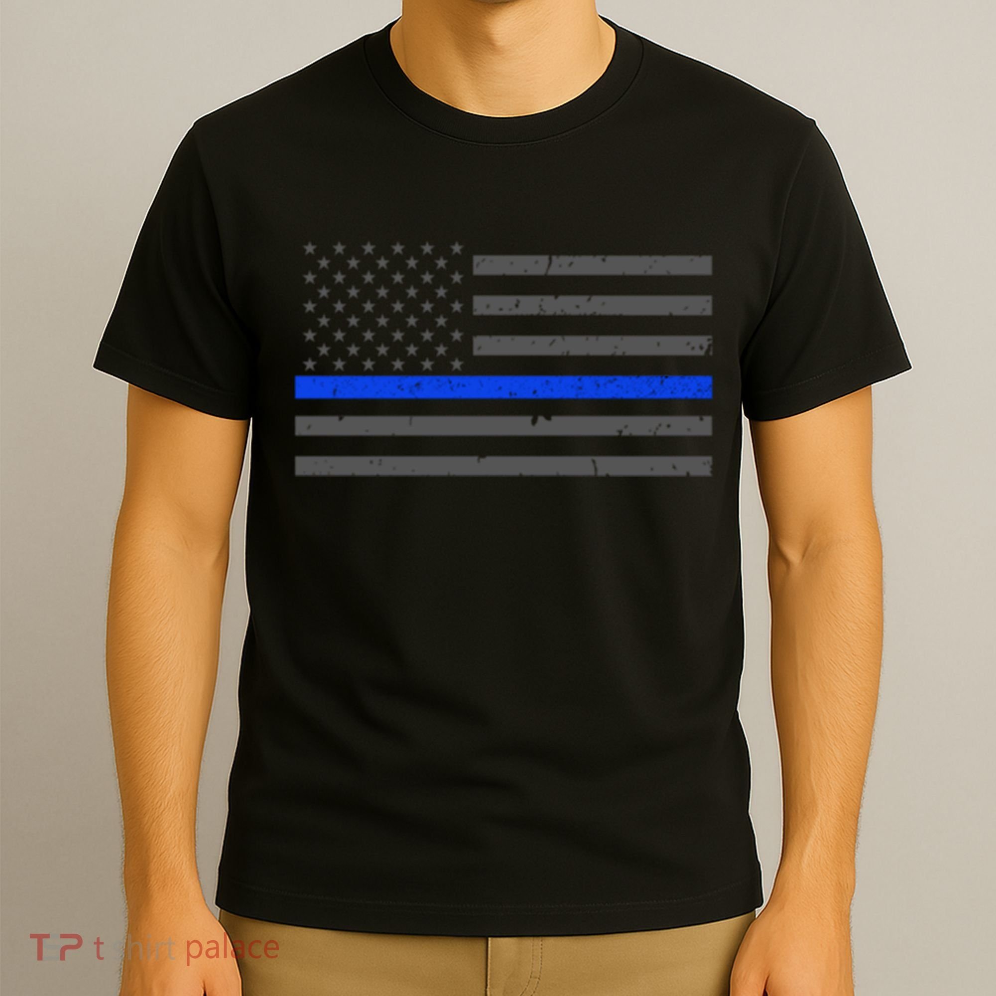 Honor Respect Thin Blue Line Flag Gift Police Gift T-Shirt