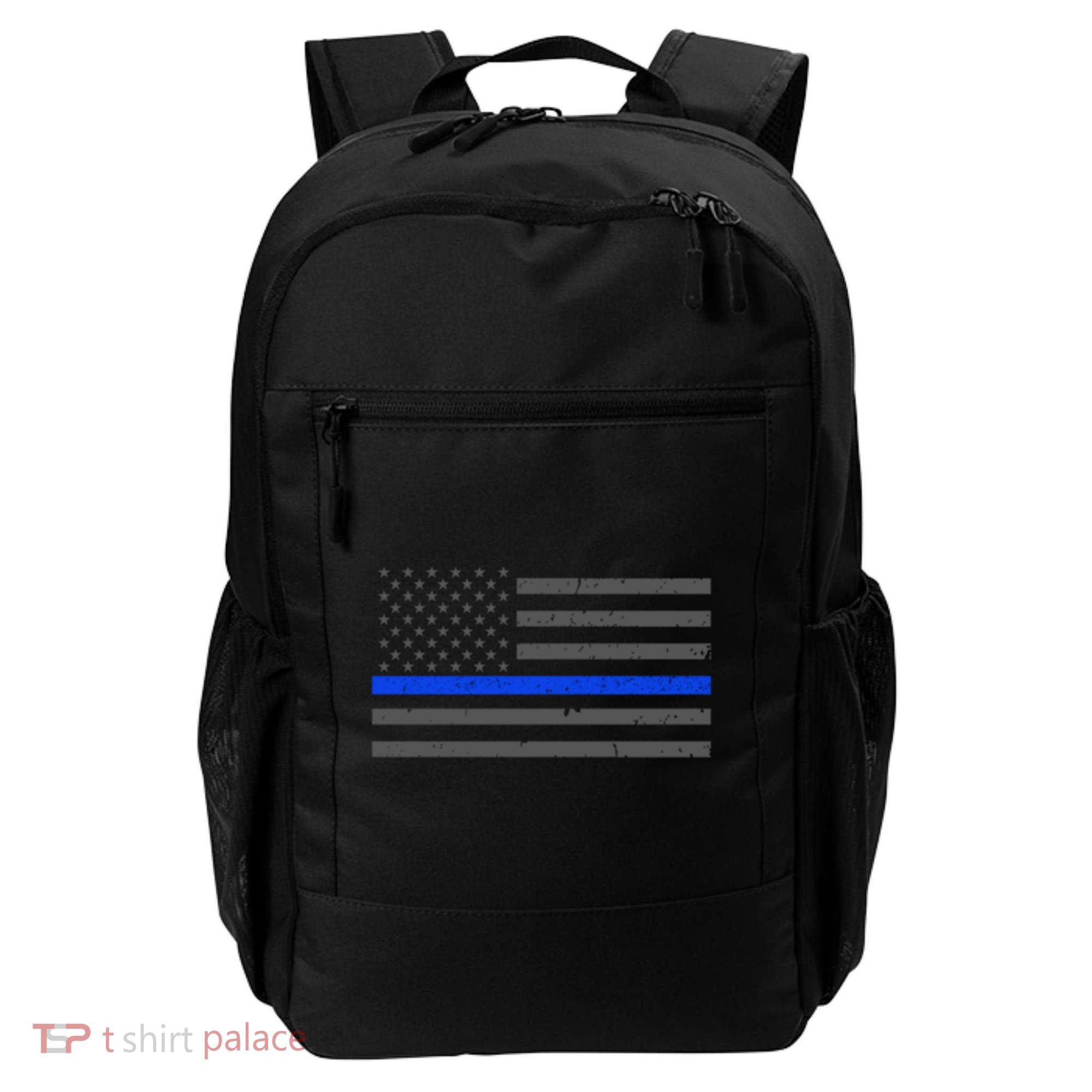 Honor Respect Thin Blue Line Flag Gift Police Gift Backpack