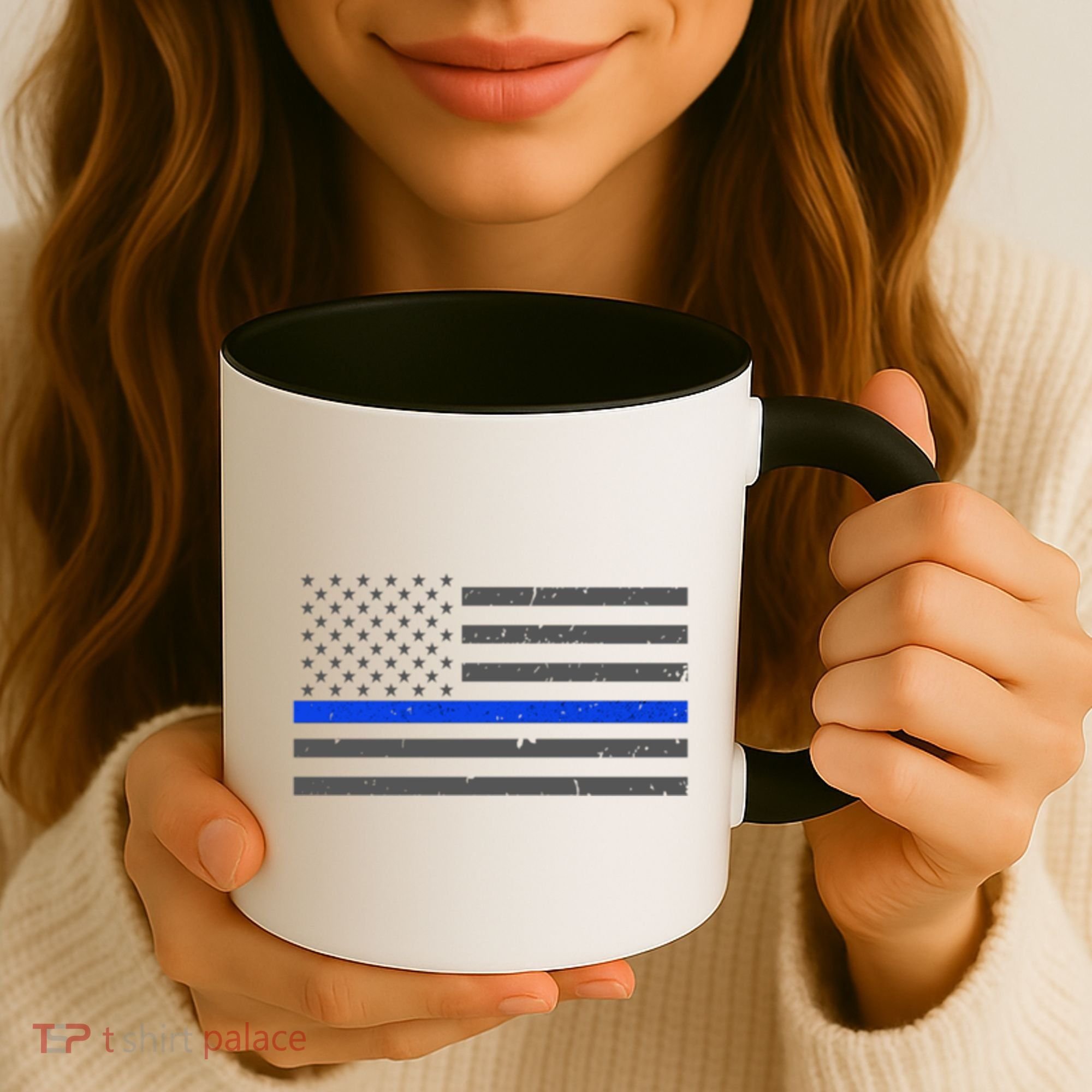 Honor Respect Thin Blue Line Flag Gift Police Gift Coffee Mug