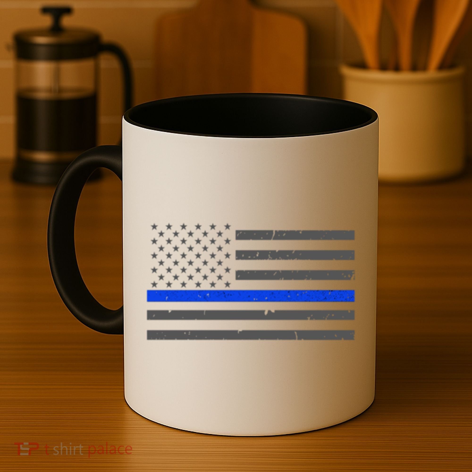Honor Respect Thin Blue Line Flag Gift Police Gift Coffee Mug