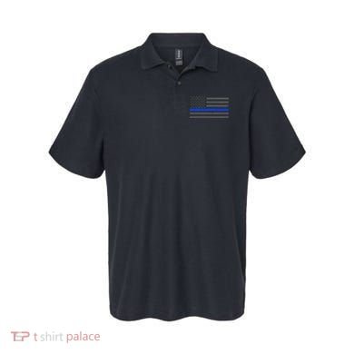Honor Respect Thin Blue Line Flag Gift Police Gift Polo