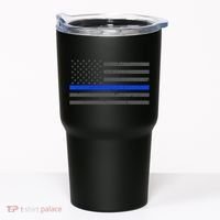 Honor Respect Thin Blue Line Flag Gift Police Gift Tumbler thumb 0