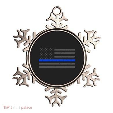 Honor Respect Thin Blue Line Flag Gift Police Gift Ornament