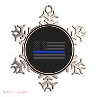Honor Respect Thin Blue Line Flag Gift Police Gift Ornament thumb 0