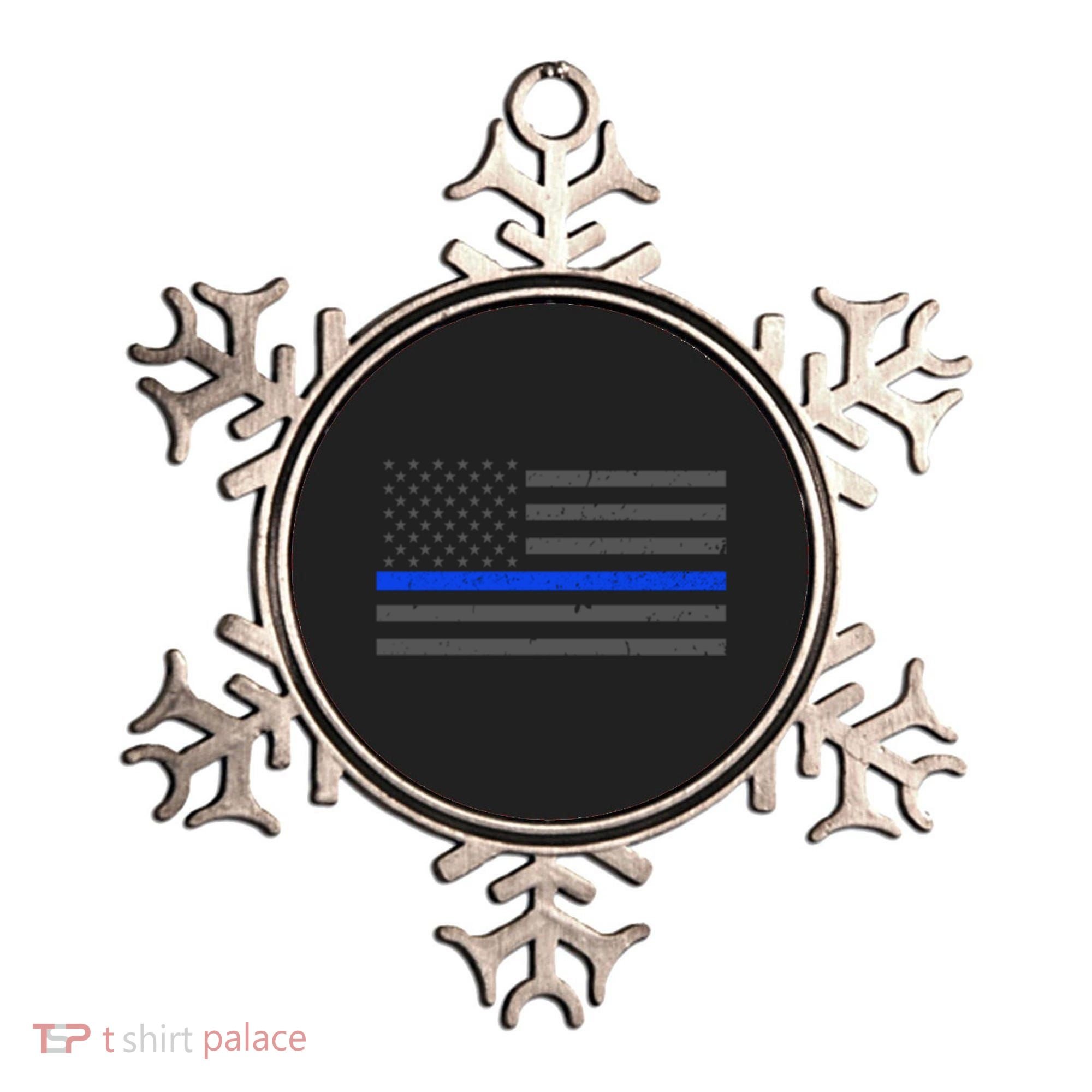 Honor Respect Thin Blue Line Flag Gift Police Gift Ornament