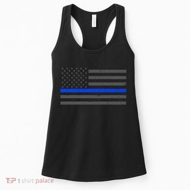 Honor Respect Thin Blue Line Flag Gift Police Gift Women's Tank Top