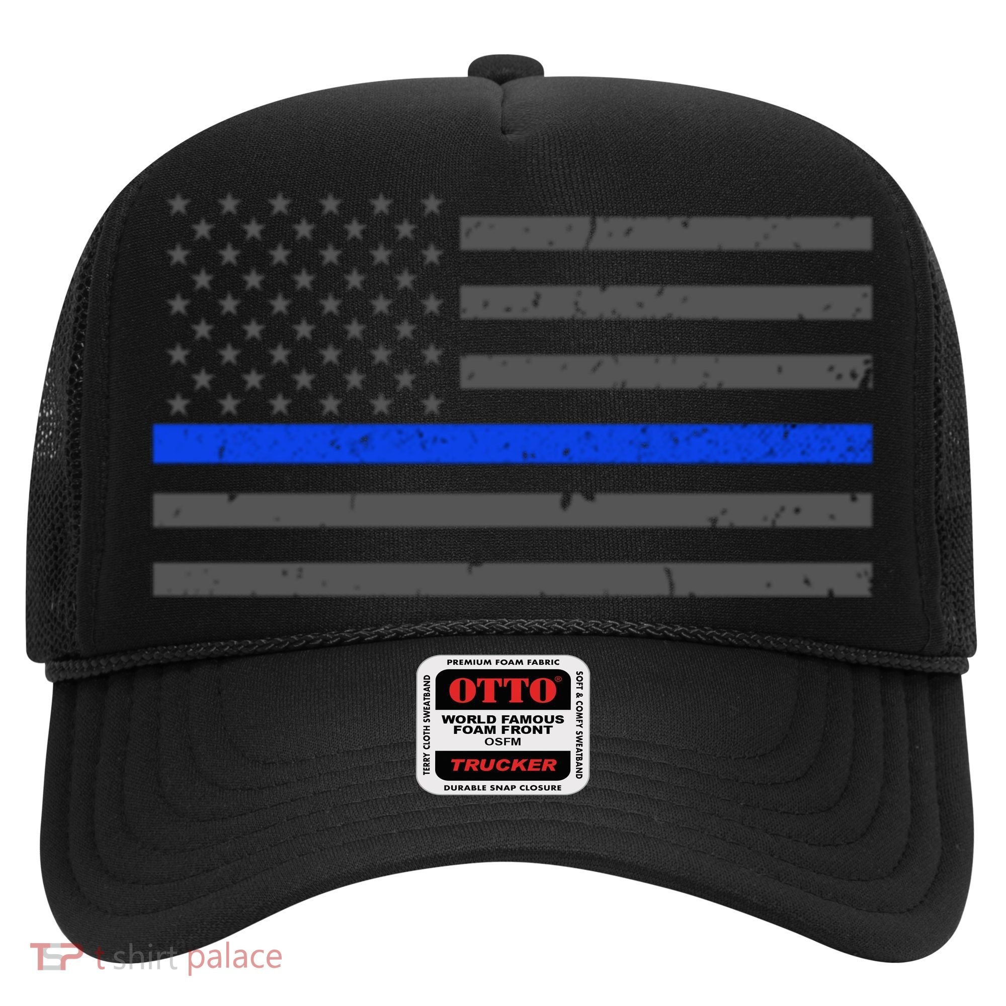 Honor Respect Thin Blue Line Flag Gift Police Gift Hat
