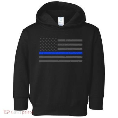 Honor Respect Thin Blue Line Flag Gift Police Gift Toddler Hoodie