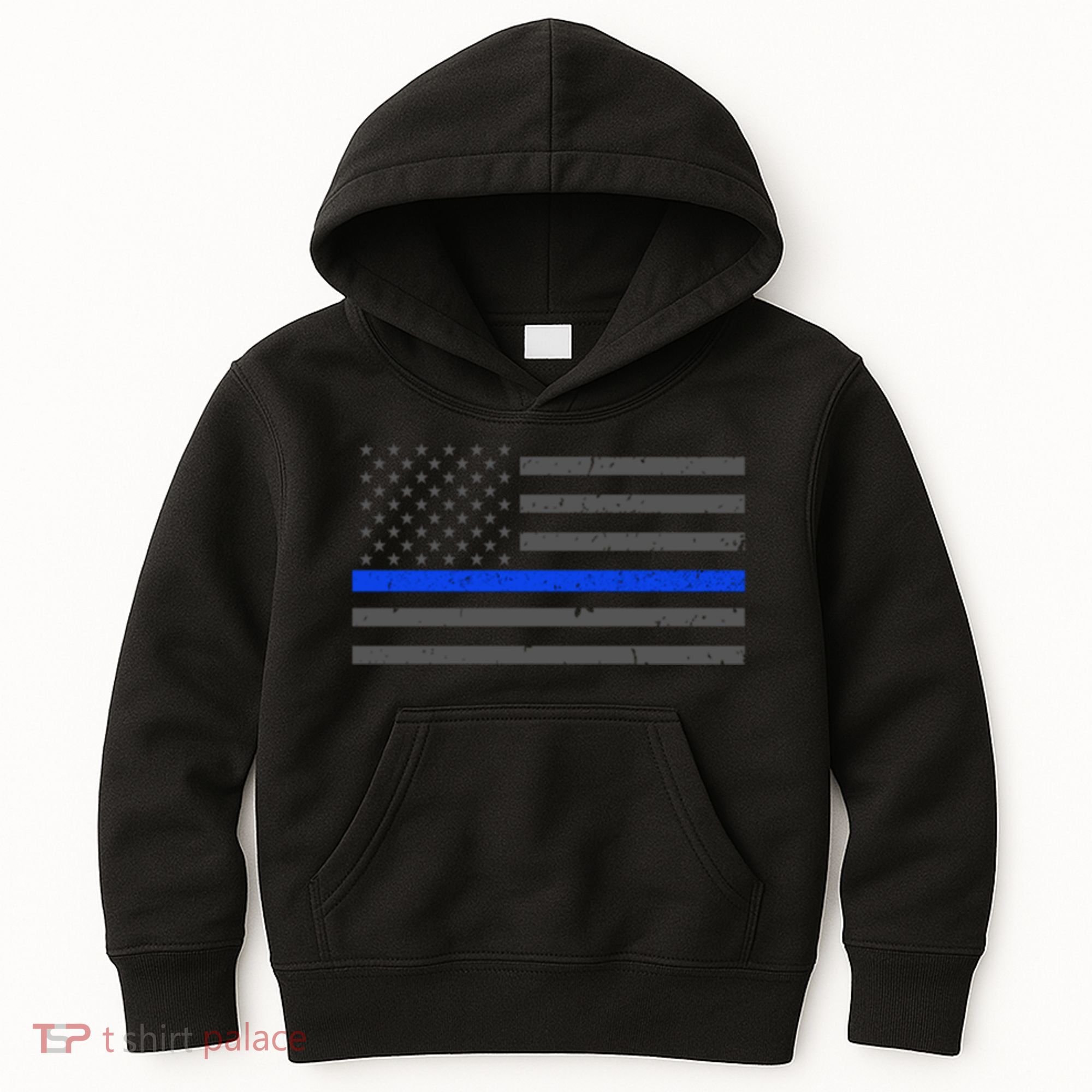 Honor Respect Thin Blue Line Flag Gift Police Gift Kids Hoodie