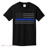 Honor Respect Thin Blue Line Flag Gift Police Gift Kids T-Shirt thumb 0