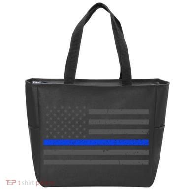 Honor Respect Thin Blue Line Flag Gift Police Gift Tote Bag