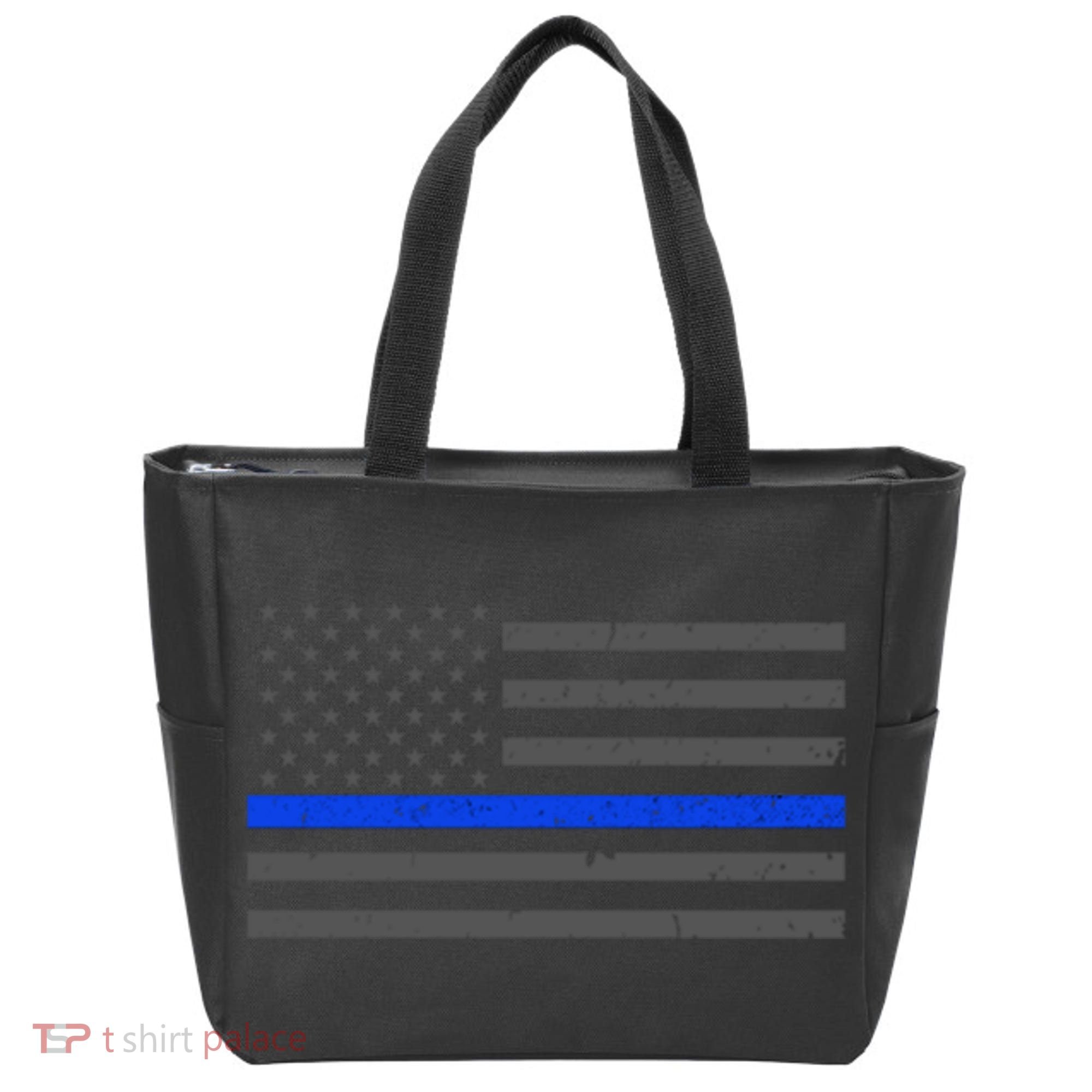Honor Respect Thin Blue Line Flag Gift Police Gift Tote Bag