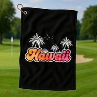 Hawaii Retro Tropical Golf Towel thumb 1