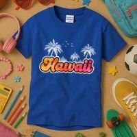 Hawaii Retro Tropical Kids T-Shirt thumb 3